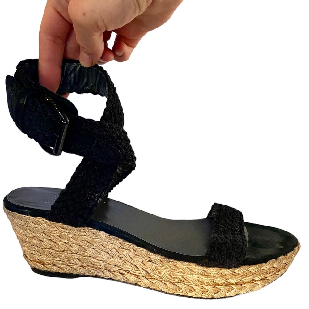 Stuart Weitzman, black and tan espadrilles size 10 - Picture 4 of 13